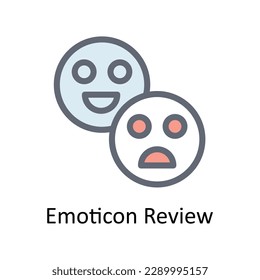 Emoticon Review Vector Fill outline icons. Simple stock illustration stock