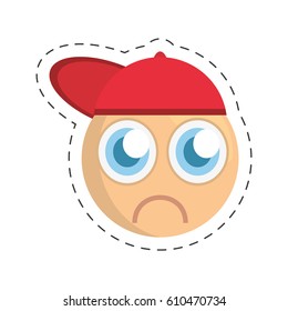 emoticon sad comic image vector illustration eps 10