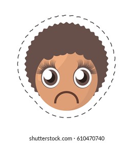 emoticon sad comic image vector illustration eps 10