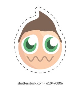 emoticon sad comic image vector illustration eps 10