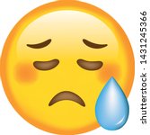 Emoticon. Sad face. Cute emoticon isolated on white background.