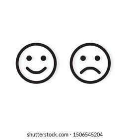 emoticon and sad face icon- vector illustration