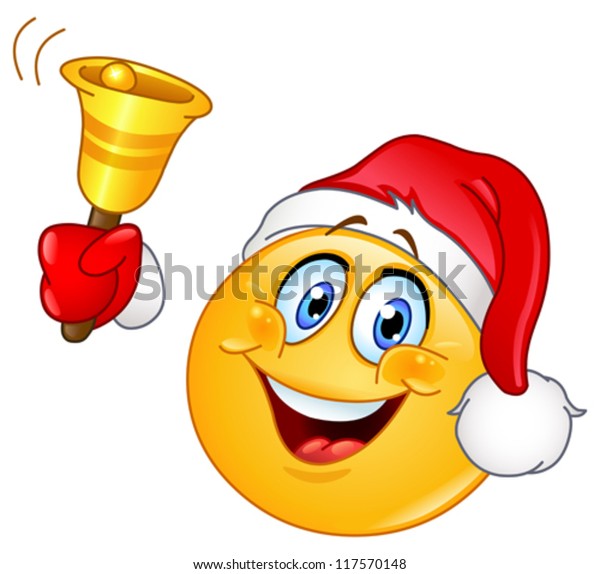 Emoticon Santa Hat Ringing Christmas Bell Stock Vector (Royalty Free ...