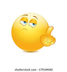 Emoticon saying no with his finger