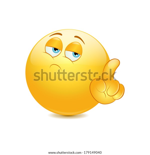 Emoticon Saying No His Finger Stock Vector (Royalty Free) 179149040