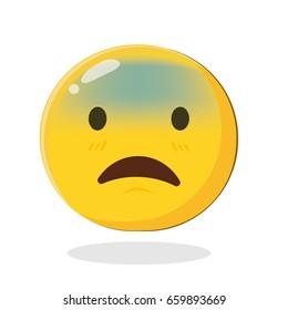 Emoticon Scared. Cartoon Isolated vector illustration on white background
