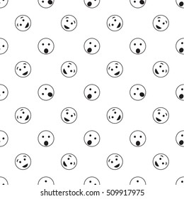 Emoticon seamless pattern in color background. Vector emoji seamless illustration for webdesign and polygraphy. Emotions on color background for design.