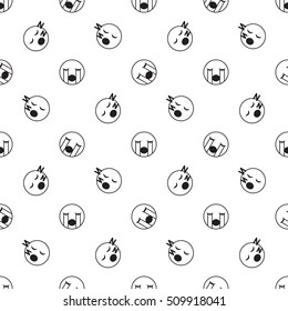 Emoticon seamless pattern in color background. Vector emoji seamless illustration for webdesign and polygraphy. Emotions on color background for design.
