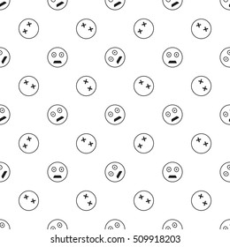 Emoticon seamless pattern in color background. Vector emoji seamless illustration for webdesign and polygraphy. Emotions on color background for design.