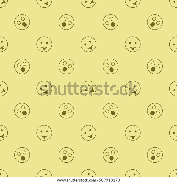 Emoticon Seamless Pattern Color Background Vector Stock Vector Royalty Free