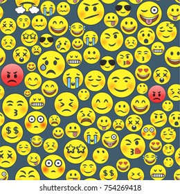 Emoticon seamless pattern vector  emoji tile texture