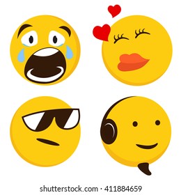 Emoticon set 3. Emoticon vector illustration. Emoticon face on a white background.