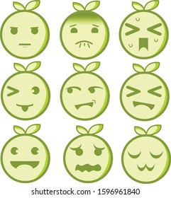 emoticon set for chat or social media