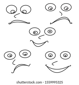 The emoticon set design illustration vector line