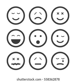 Emoticon Set with Different Expressions