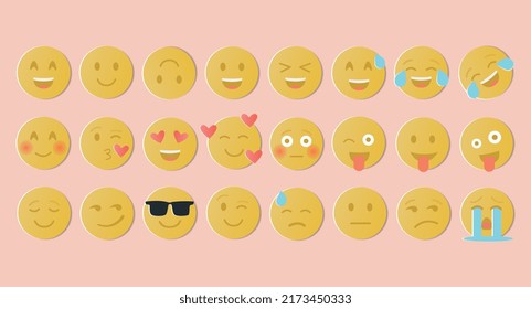 Emoticon set. Vector emmoji. Cara. Colección de emoticonos.