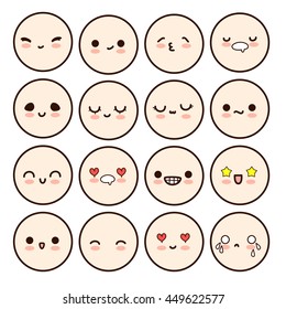 Emoticon Set, Funny, Vector Illustration