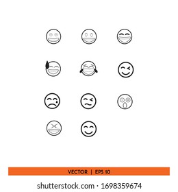 emoticon set icon vector design sign