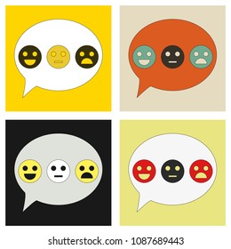 Emoticon set icons, emoji symbols, isolated on background, vector illustration.