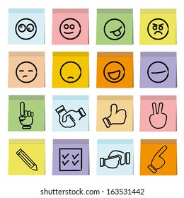 emoticon set, memo theme