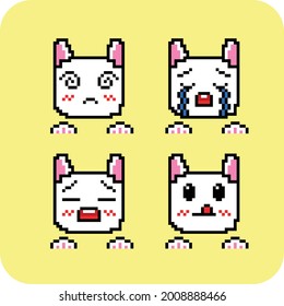 conjunto de emoticonos con estilo de arte de píxeles