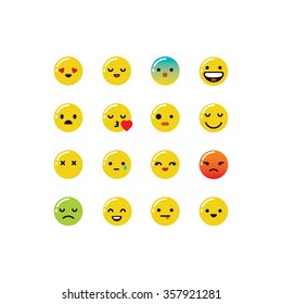 Emoticon set with shine effect
