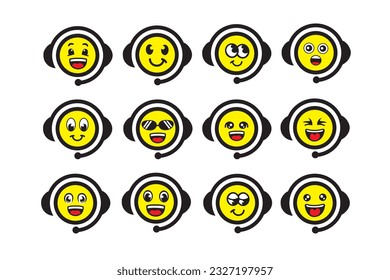 Emoticon set. Emoticon smiley faces. Vector illustration.