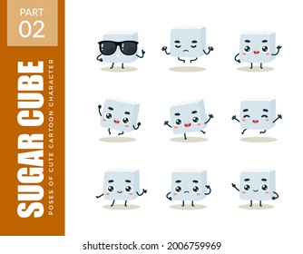 emoticon set of Sugar cube. Second set. Vector Illustration