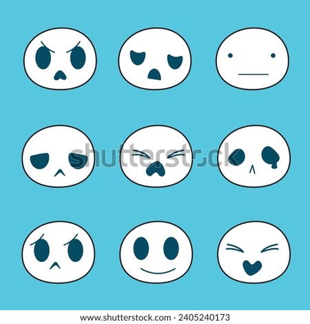 Emoticon set that captivates with expressive characters and unique design, creating charm and providing a distinctive communication nuance