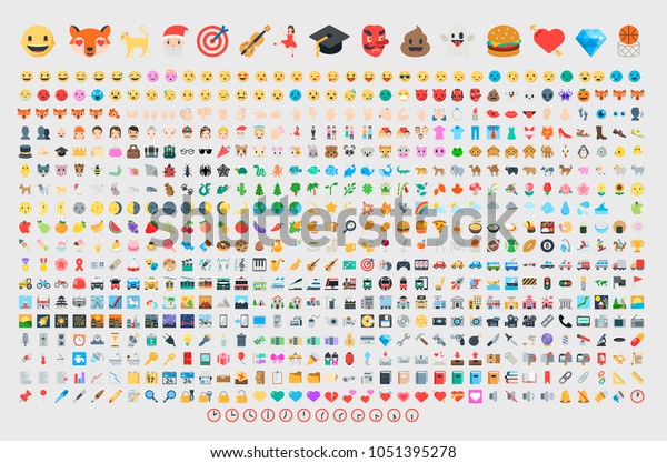 Emoticon set.\
Vector emoji set. Food, sport,  transport, music, people, animal,\
objects emoticon emoji icon\
set