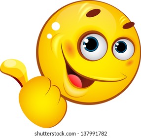 Emoticon Showing Thumb Stock Vector (Royalty Free) 137991782 | Shutterstock