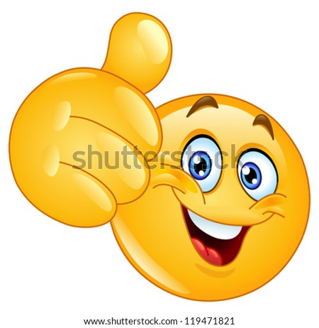 Emoticon showing thumb up