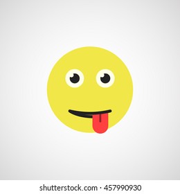 emoticon showing tongue. smiley with stuck-out tongue