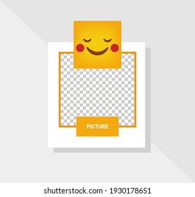 Emoticon Shy Smile Reaction Greeting Card Vector