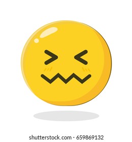 Emoticon Sick Face. Cartoon Isolated vector illustration on white background
