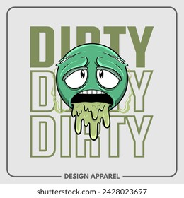 Emoticon Sick Illustration T Shirt and Apparel Printing Design
