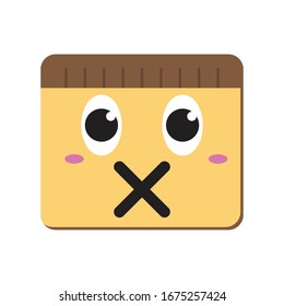 Emoticon Silent Icon With Flat Design Style Vector