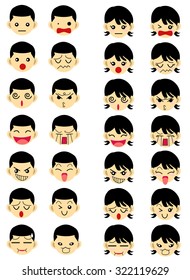 Emoticon in simplicity. The expression of emotions in both men and women.