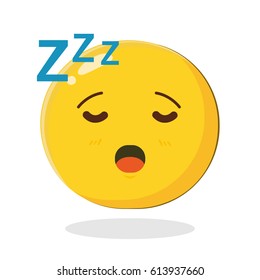 Emoticon sleeping. Cartoon Isolated vector illustration on white background
