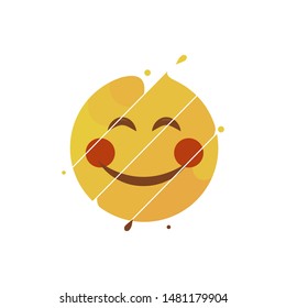 Emoticon Sliced Design Flat Illustration Icon
