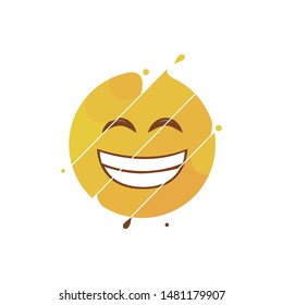 Emoticon Sliced Design Flat Illustration Icon