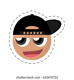 emoticon sly comic vector illustration eps 10