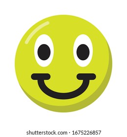 Emoticon Smile Icon With Flat Design Style Vector