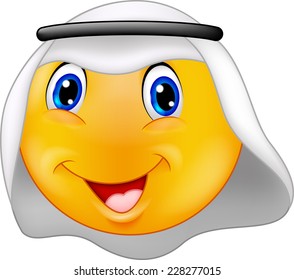 Emoticon smiley with Arabic dress