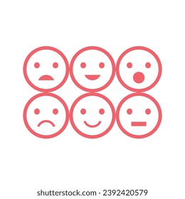 Emoticon smiley faces, emoticons vector line icon. Emoticon smiley smiley face vector line icon