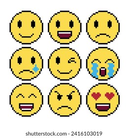 Emoticon smiley icon pixel art