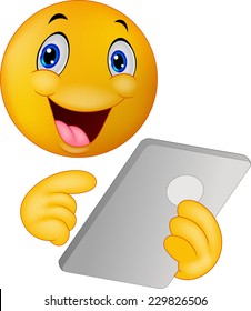 Emoticon smiley using tablet