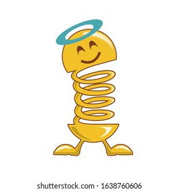 Emoticon spiral icon, isolated vector illustration on white background.