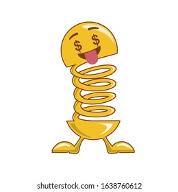 Emoticon spiral icon, isolated vector illustration on white background.