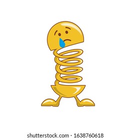 Emoticon spiral icon, isolated vector illustration on white background.